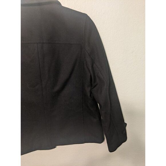 J.Crew Wool Blend Peacoat Size Small Women's Solid Black Casual Dress Coat - Picture 9 of 16